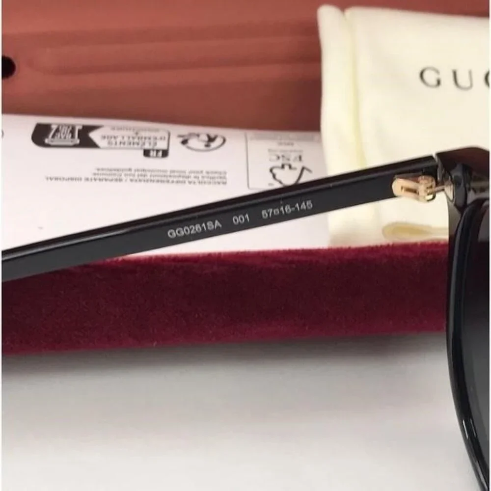 Authentic GUCCI WOMENS ROUND/OVAL SHINY BLACK FASHION DESIGNER EYEWEAR
